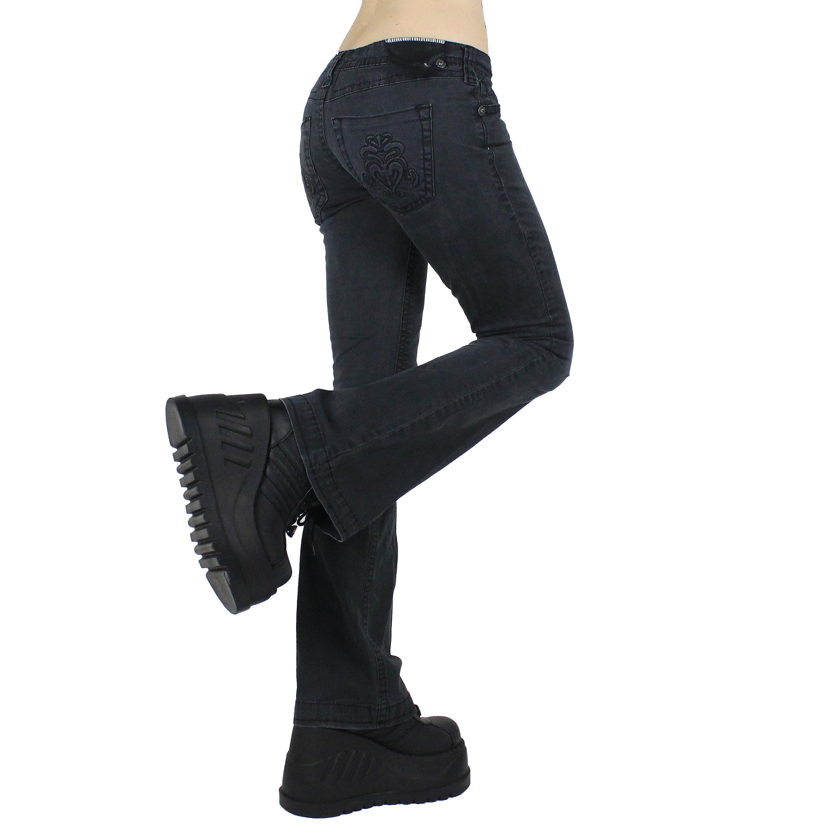 Y2K Faded Grey Flares (XS)