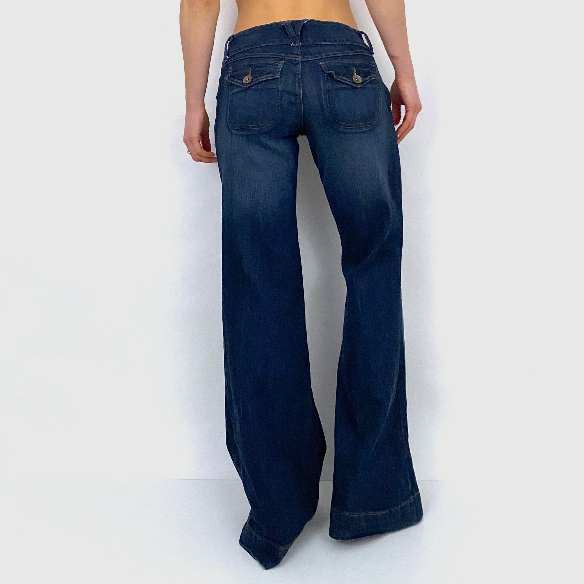Y2K Wide Leg Denim Trousers - Medium