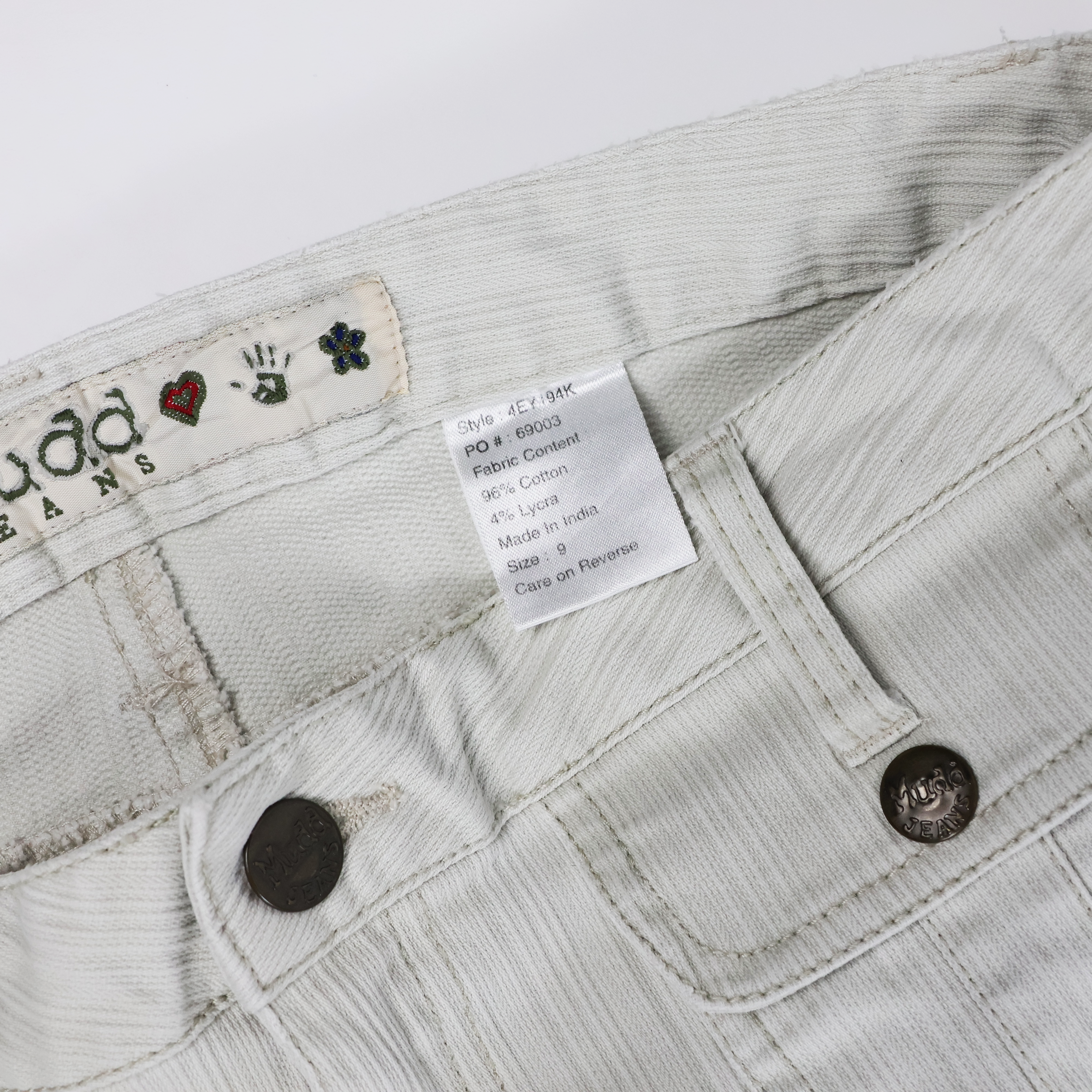 Y2K White Low Rise Flare Jeans (S)