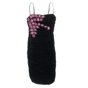 Betsey Johnson Black Label Floral Appliqué Mesh Dress (M)