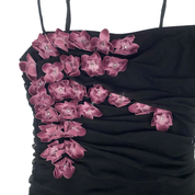 Betsey Johnson Black Label Floral Appliqué Mesh Dress (M)