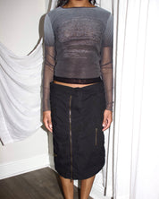 Y2K Foldover Utility Midi Skirt (S/M)