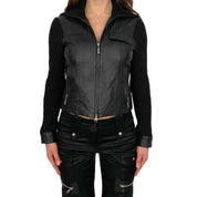 Leather + Knit Double Zip Top (S)