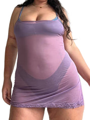 Vintage 2001 Victoria's Secret Mesh Lilac Slip (XS)