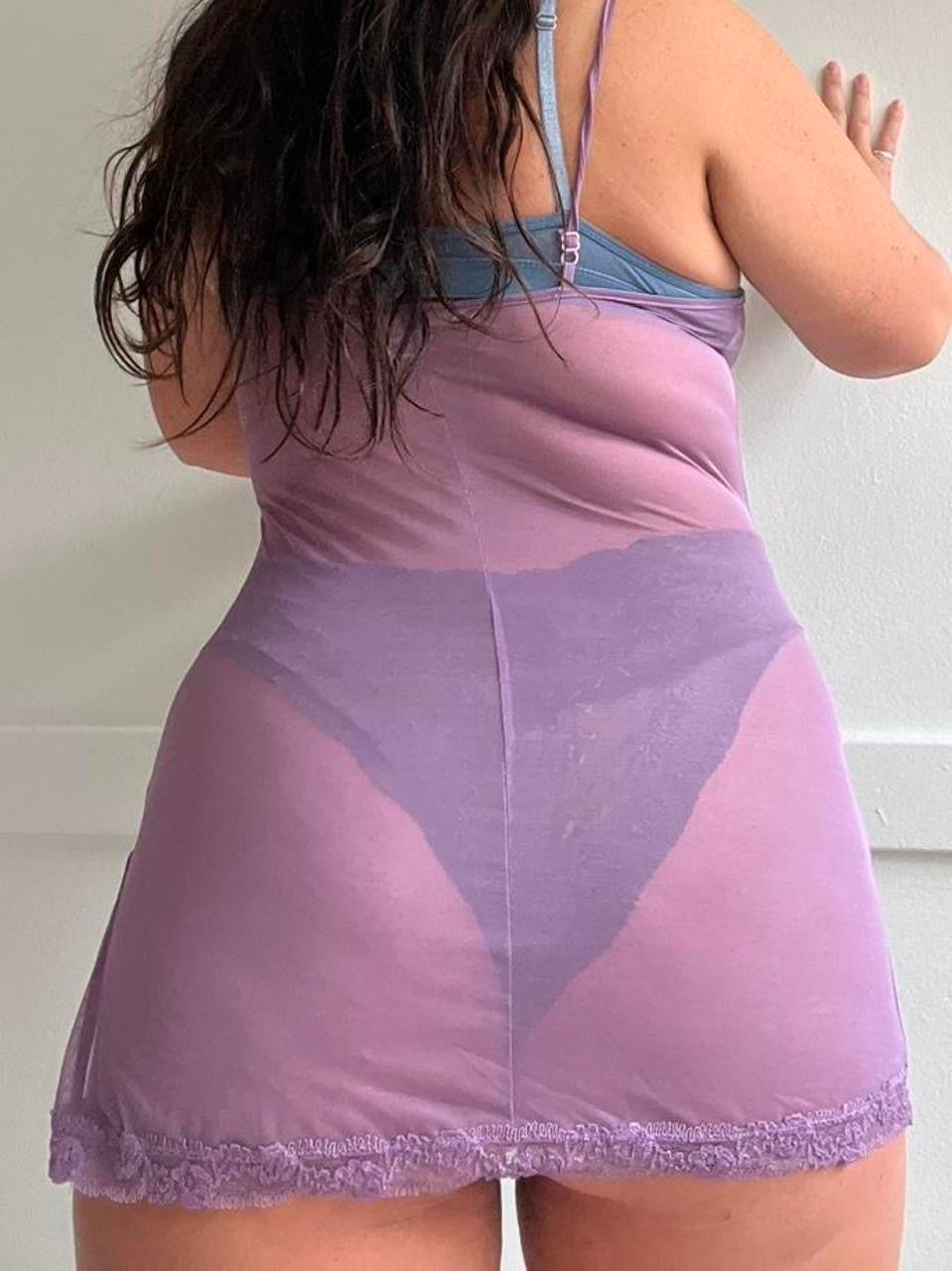 Vintage 2001 Victoria's Secret Mesh Lilac Slip (XS)