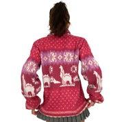 Pink Alpaca Wool Zip Sweater (L)