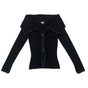 Cache Double Zip Knit Top (L)