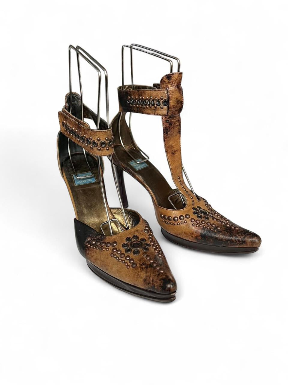 Vintage Y2K Italian Leather Heels (7.5)