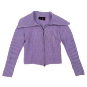 Lilac Wool Double Zip Sweater (L)