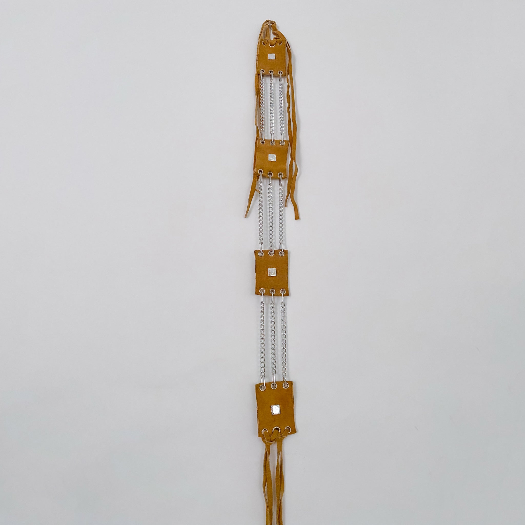 Suede and Chain Fringe Belt