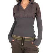 Cop Copine Ribbed Knit Utility Top (S)