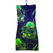Custo Barcelona Electric Surrealist Print Mesh Dress (S)