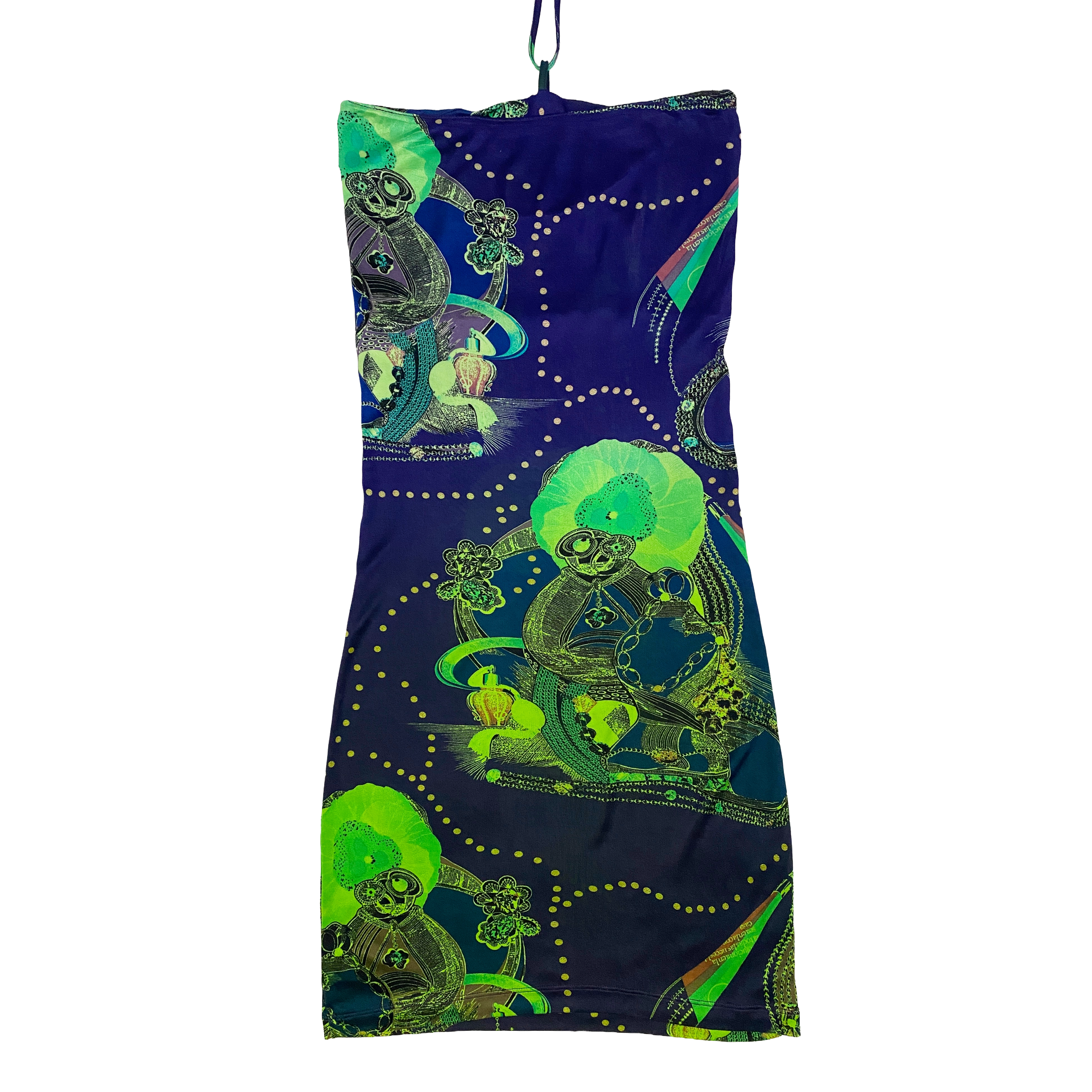Custo Barcelona Electric Surrealist Print Mesh Dress (S)