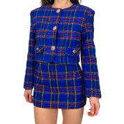 Royal Plaid Mini Suit Set (XS)