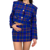 Royal Plaid Mini Suit Set (XS)