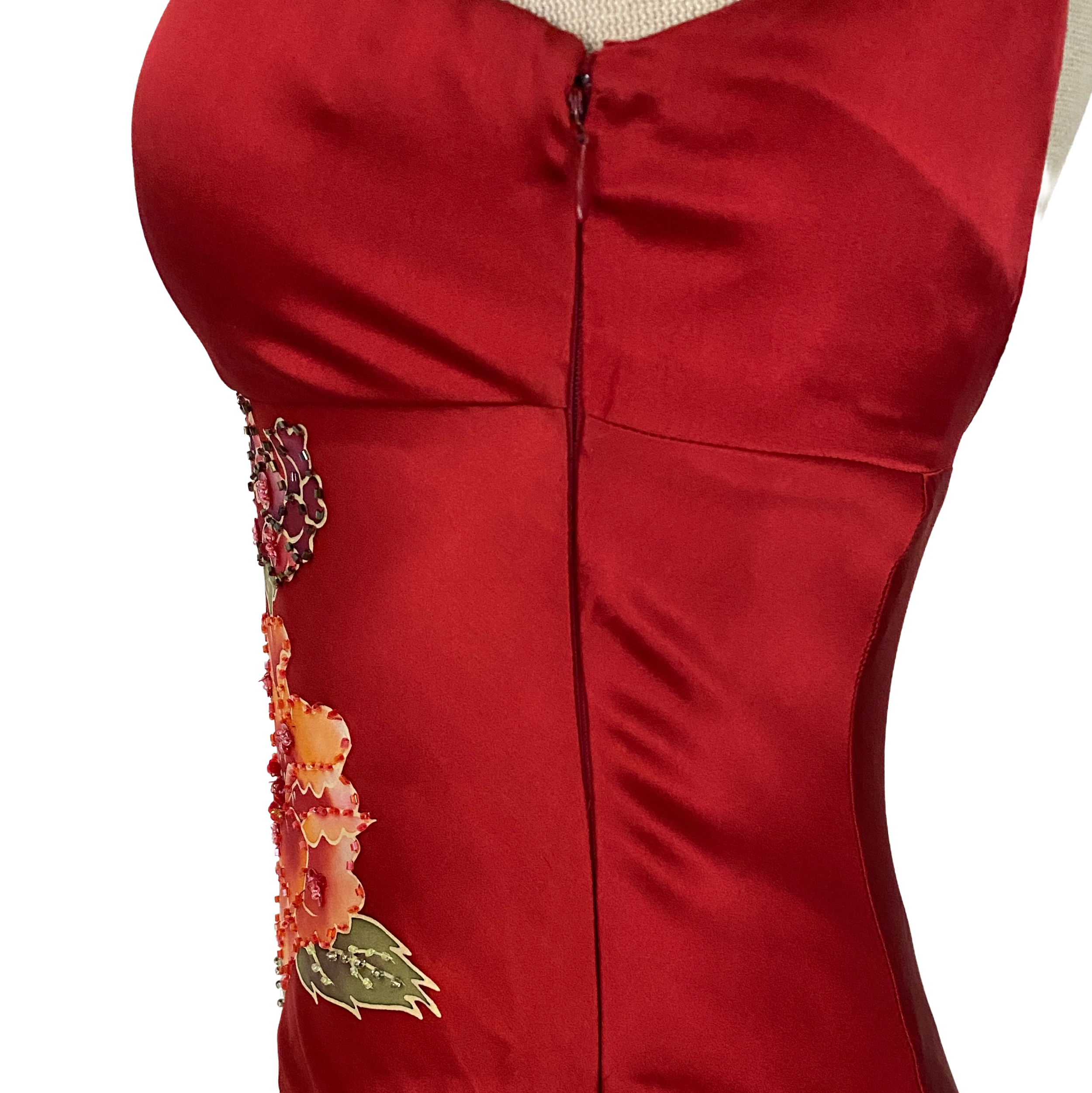 Sue Wong Silk Beaded Floral Ombre Evening Gown (S)