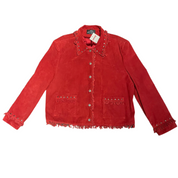 Genuine Red Leather Western Jacket (XL)