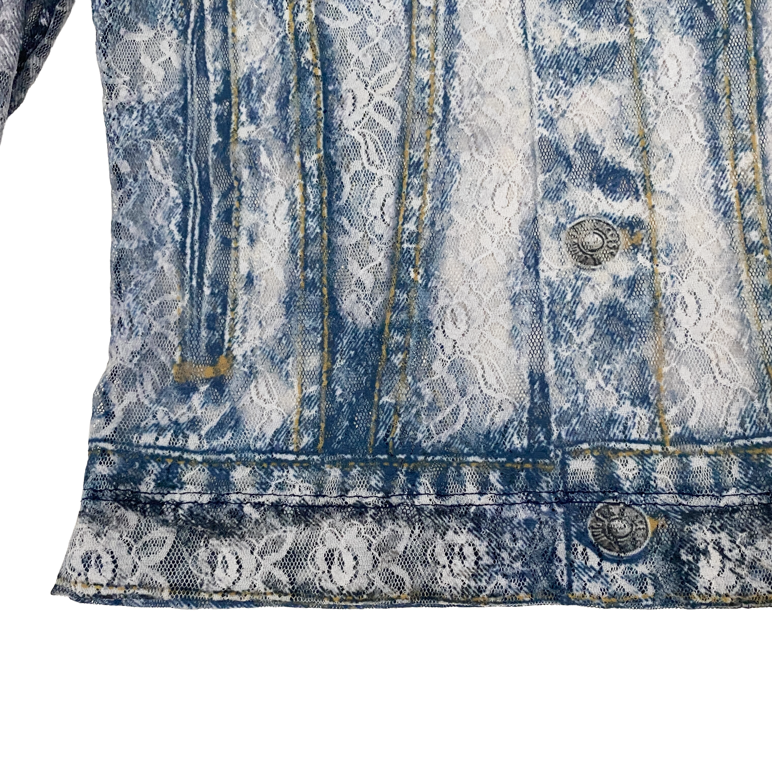 Diesel Denim Illusion T-Clauvet Lace Mesh Top (XS)