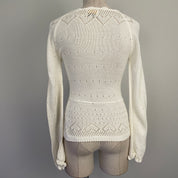 Vintage Heart White Knit Sweater (XS/S)