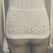Vintage Heart White Knit Sweater (XS/S)
