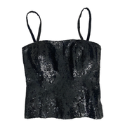 Black Sequin Luxury Corset Top (XS/S)