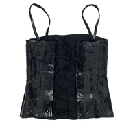 Black Sequin Luxury Corset Top (XS/S)