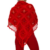 Red Leather and Crochet Shawl