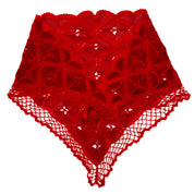 Red Leather and Crochet Shawl