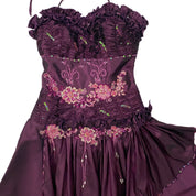 Purple Taffeta Embellished Dress (XS)