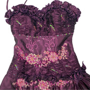 Purple Taffeta Embellished Dress (XS)