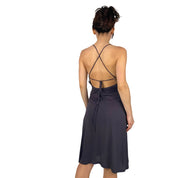 2000s Halter Midi Dress with Metallic O-Ring (M)