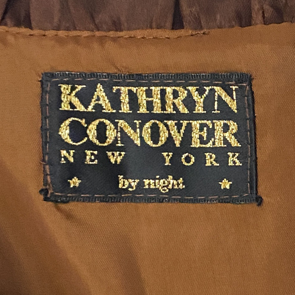 70's Brown Velvet Mini Dress (S)