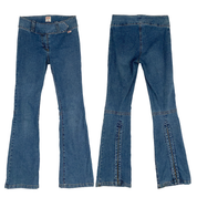 Miss Sixty 2000s Mid Rise Zip Hem Flare Jeans (XS)