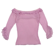 Betsey Johnson Vintage Ruffle Mesh Top  (XS/S)