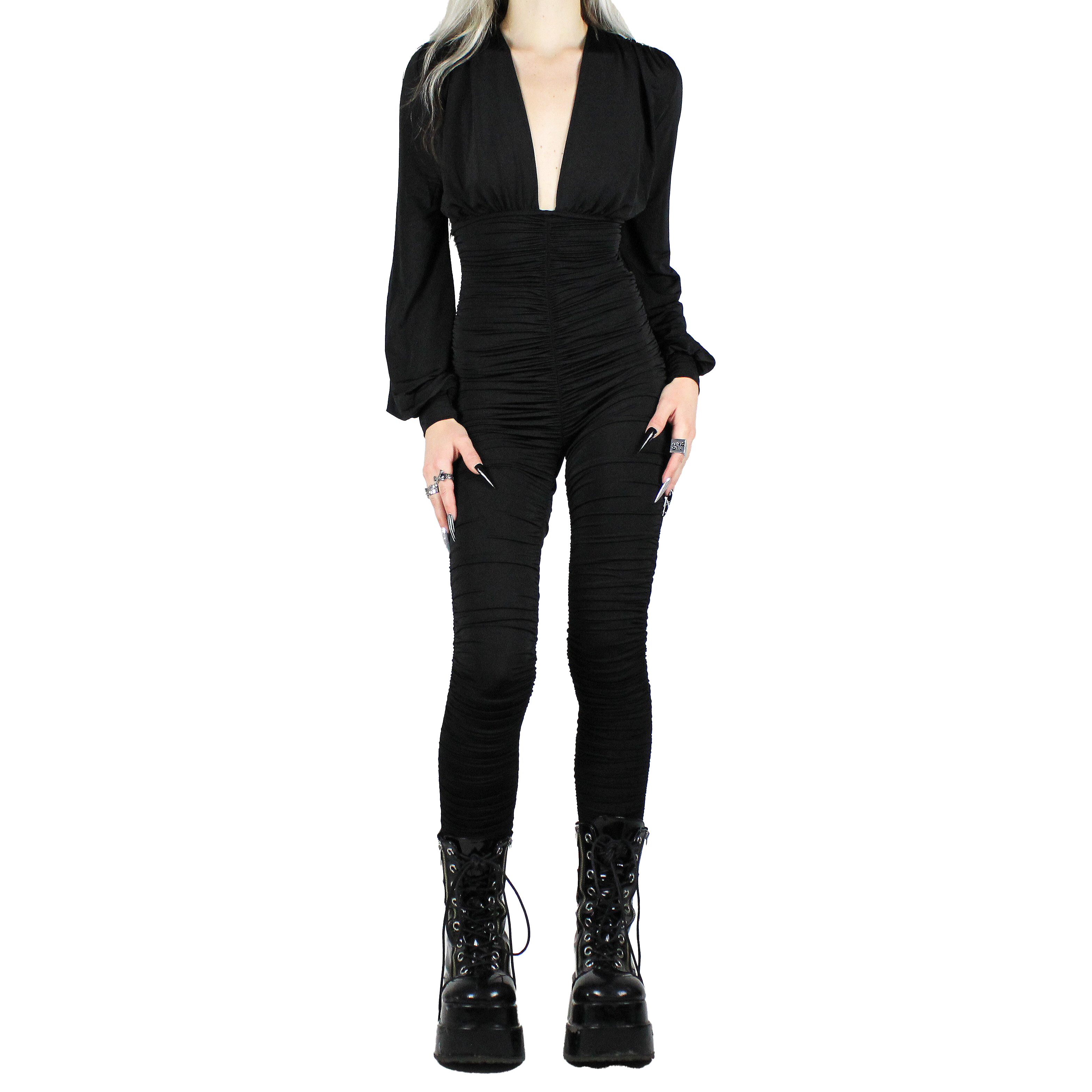 Y2K Ruched Jumpsuit (XS)