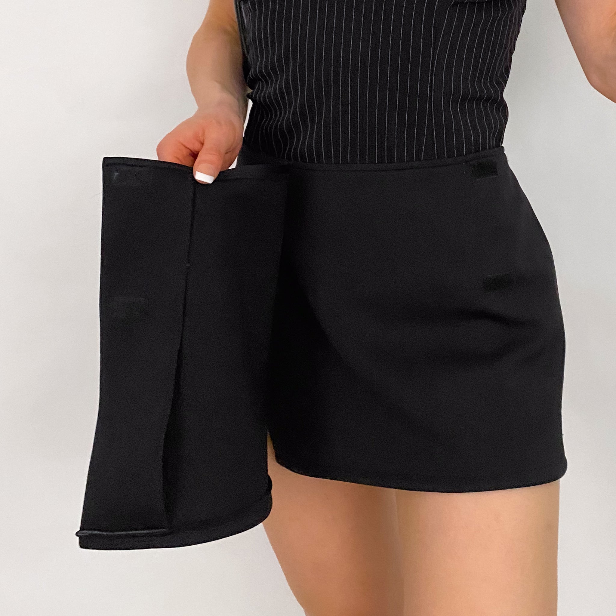 Y2K Black Wrap Mini Skirt - Medium