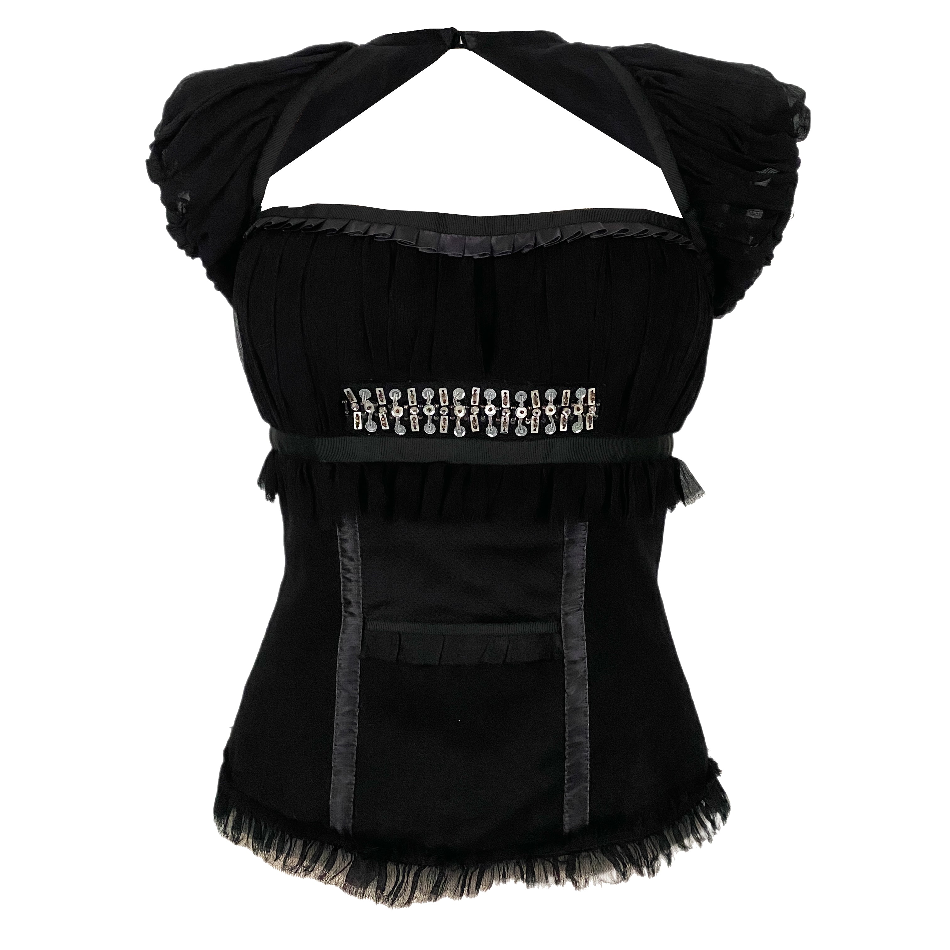 Noire Silk Chiffon Top (S)