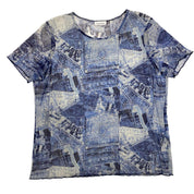 Denim Glitter Mesh Tee (2X)