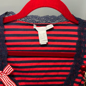 Just Cavalli Navy and Red Striped Top (S)
