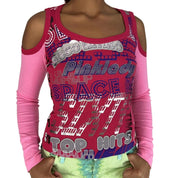 NWT Miss Sixty Y2K Pink Disco Top (S/M)