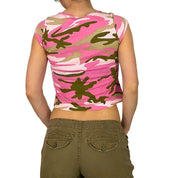 2000s Pink Camo Butterfly Baby Tee (XS)