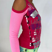 NWT Miss Sixty Y2K Pink Disco Top (S/M)