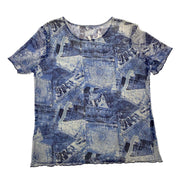 Denim Glitter Mesh Tee (2X)