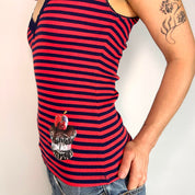 Just Cavalli Navy and Red Striped Top (S)