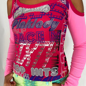 NWT Miss Sixty Y2K Pink Disco Top (S/M)