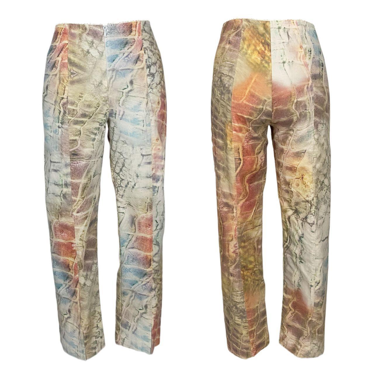 Y2K Funky Cropped Reptile Pants (S)