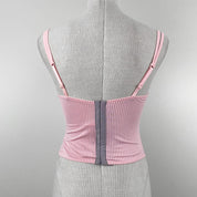 Pink & Gray Striped Corset (M)