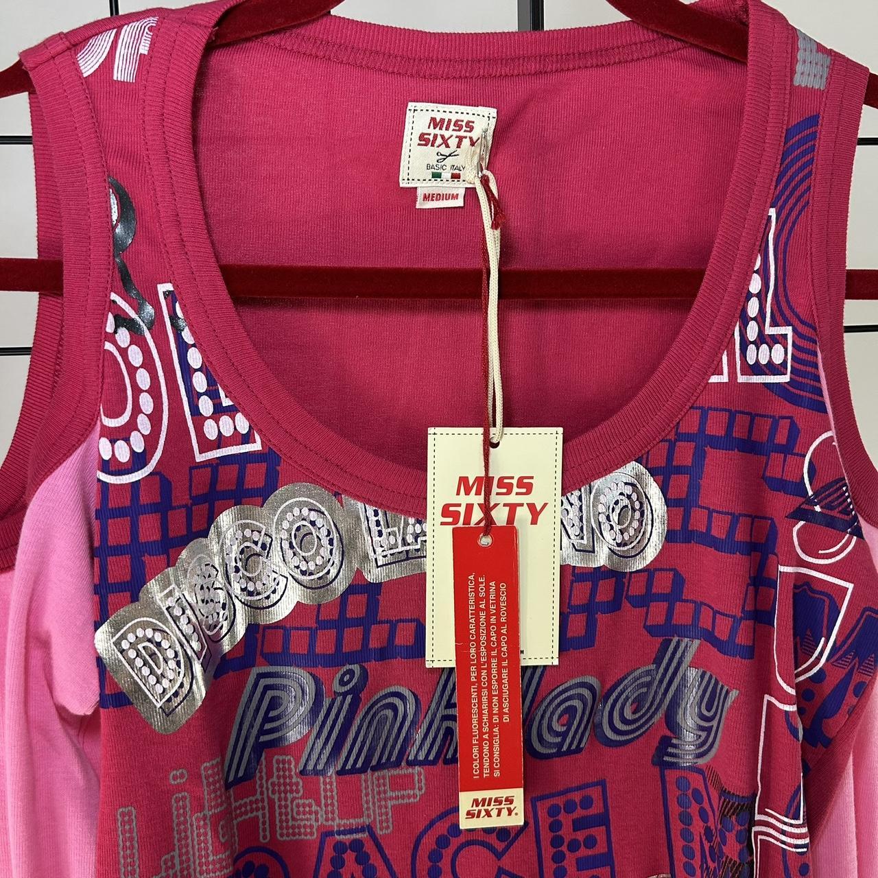 NWT Miss Sixty Y2K Pink Disco Top (S/M)