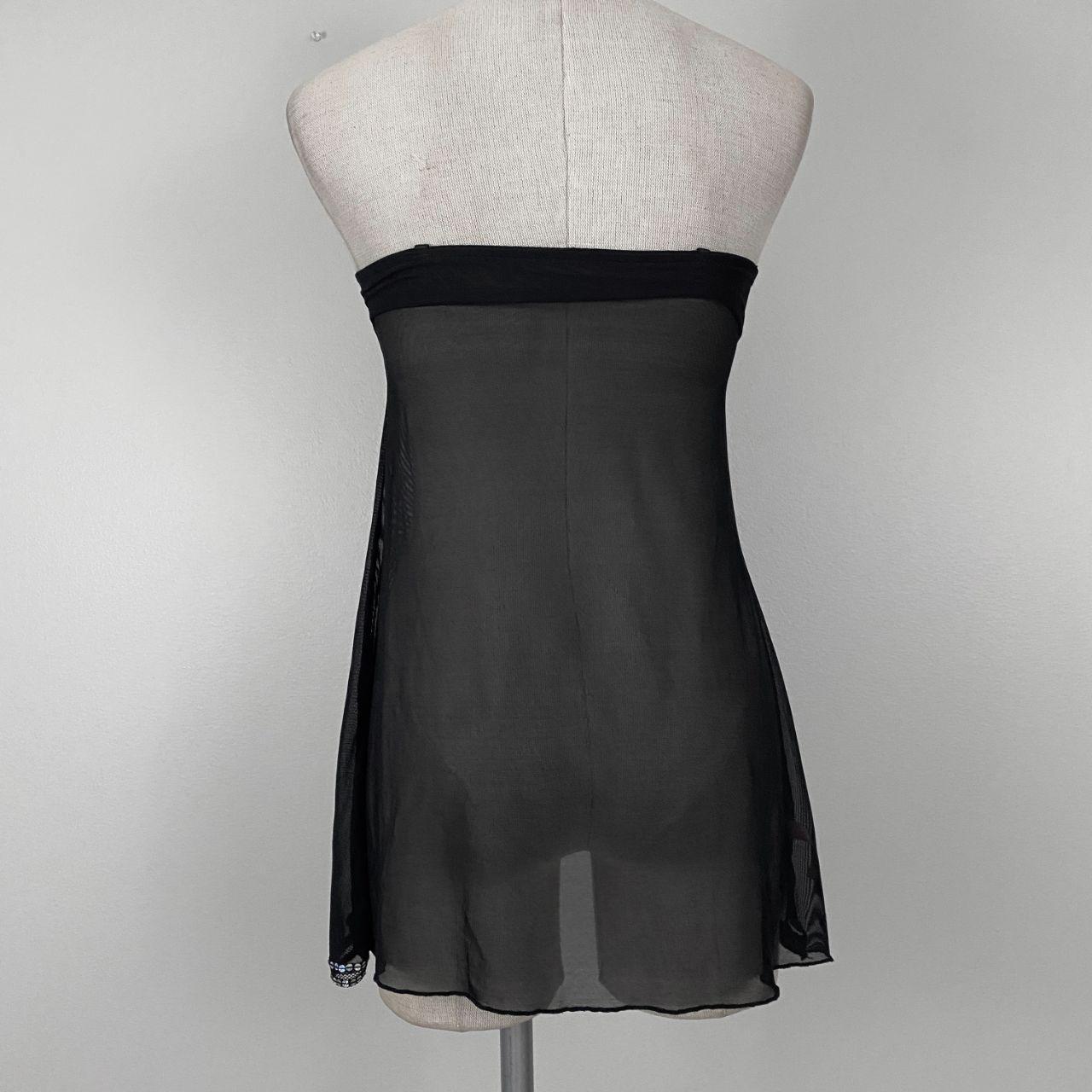 Mesh Sequin Split Front Bra Top (L)