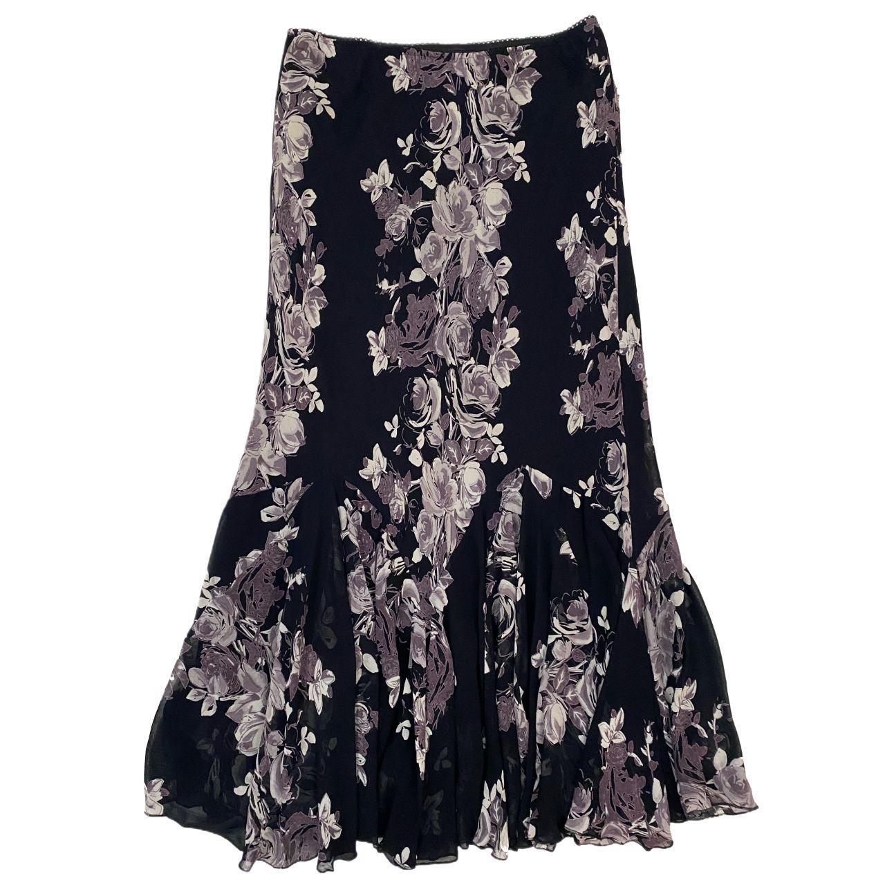 Floral Embellished Whimsy Maxi Skirt (L)